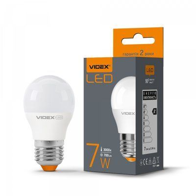 LED лампа VIDEX G45e 7W E27 3000K VL-G45e-07273 фото