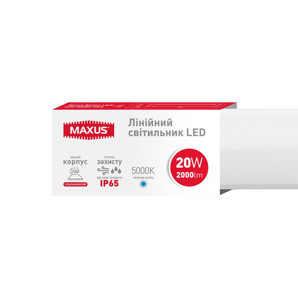 Світлодіодний світильник Maxus Batten Light 36W 5000K IP65 1-MBT-3650-PC фото