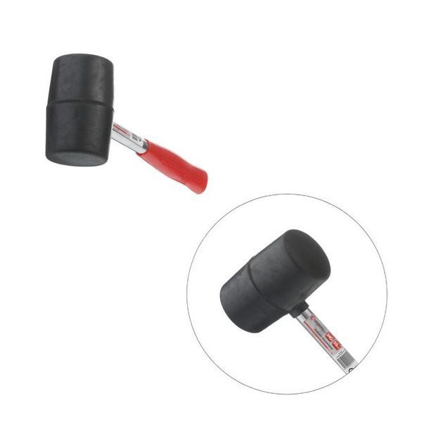 Киянка гумова 340 г, 55 мм, чорна гума, металева ручка INTERTOOL HT-0229 HT-0229 фото
