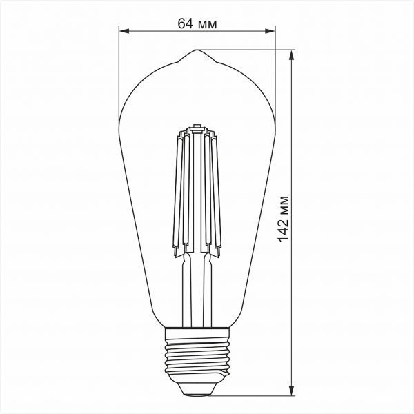 LED лампа VIDEX Filament ST64FA 10W E27 2200K бронза VL-ST64FA-10272 фото