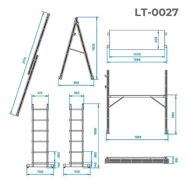 Драбина-поміст (2х6) INTERTOOL LT-0027 LT-0027 фото