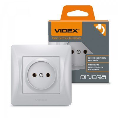 Розетка одинарна срібний шовк VIDEX BINERA VF-BNSK1-SS фото