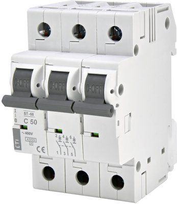 2185321 Автоматичний вимикач ETI ST-68 3p C 50А (4,5 kA) 2185321 фото