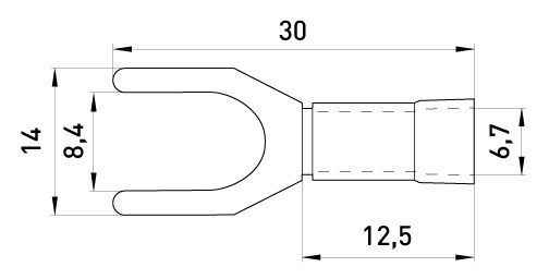 Ізольований наконечник вилковий e.terminal.stand.sv.5,5.8.green 4-6 кв.мм, зелений, 100шт s2036054 фото