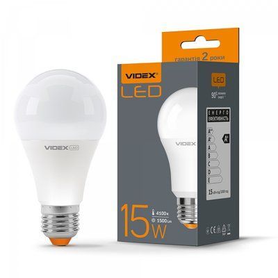 LED лампа VIDEX A65e 15W E27 4100K VL-A65e-15274 фото